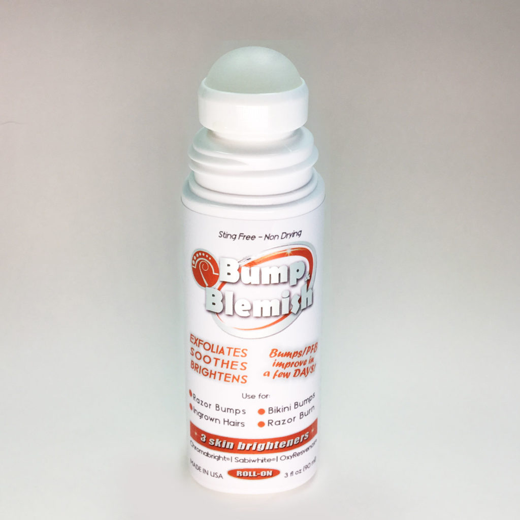 Bump & Blemish aftercare solution prevents ingrown hairs and lightens skin