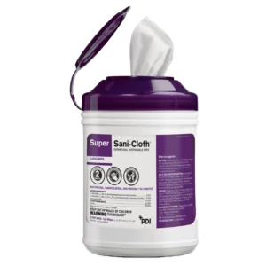 super sani cloth container with purple lid