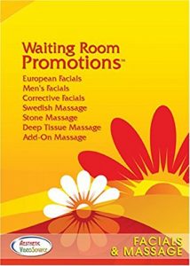 Waiting room promotional DVD for facials and massage