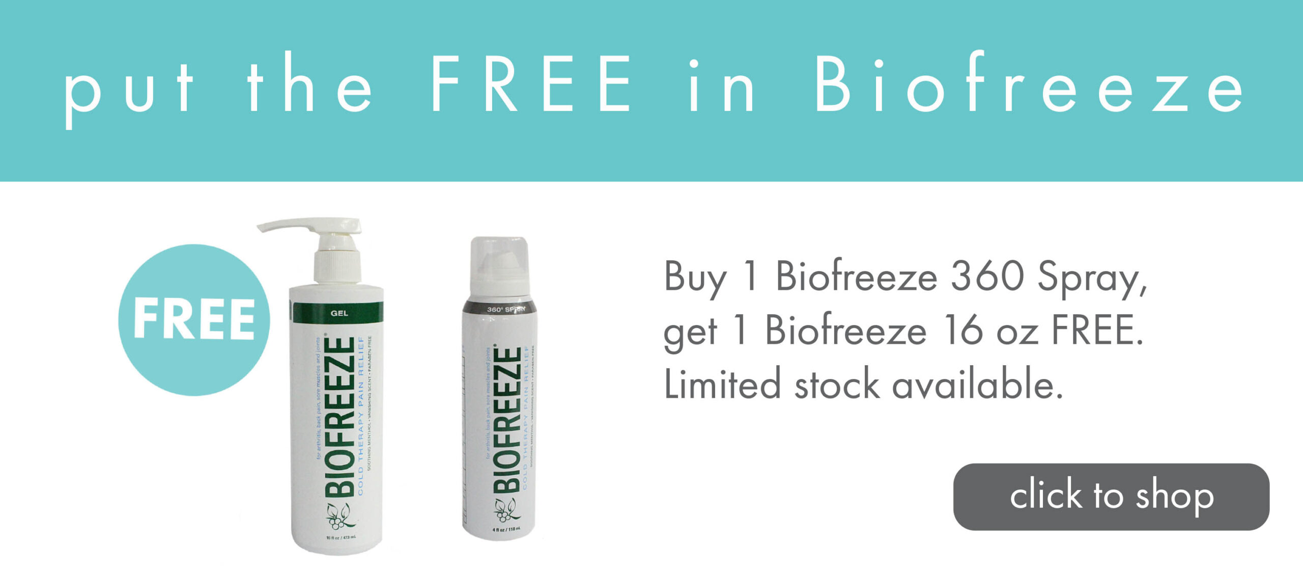 Biofreeze promo banner | Prestige Electrolysis + Spa Supply