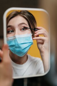 woman-putting-on-mascara-despite-the-outbreak-3951872 | Prestige Electrolysis + Spa Supply