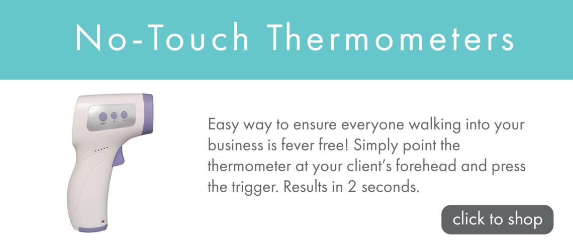 notouch thermometer banner Prestige Electrolysis + Spa Supply