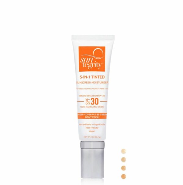 "5 In 1" Natural Moisturizing Face Sunscreen - Tinted, Broad Spectrum SPF 30