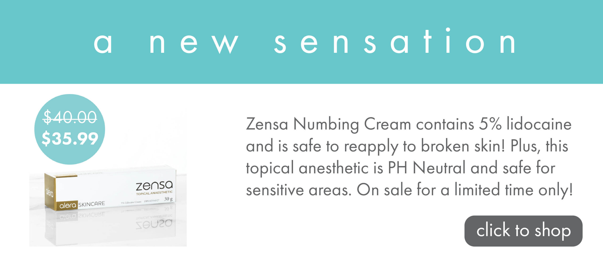 Zensa Numbing Cream sale banner june 2022 Prestige Electrolysis + Spa