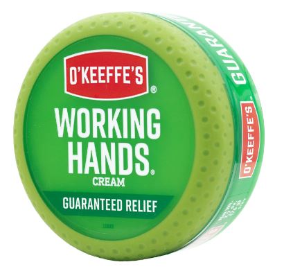Green jar of O'Keeffe's brand Working Hands Hand cream