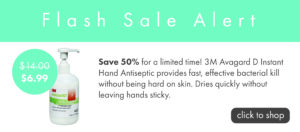 Promotional banner featuring Avagard D instant hand antiseptic