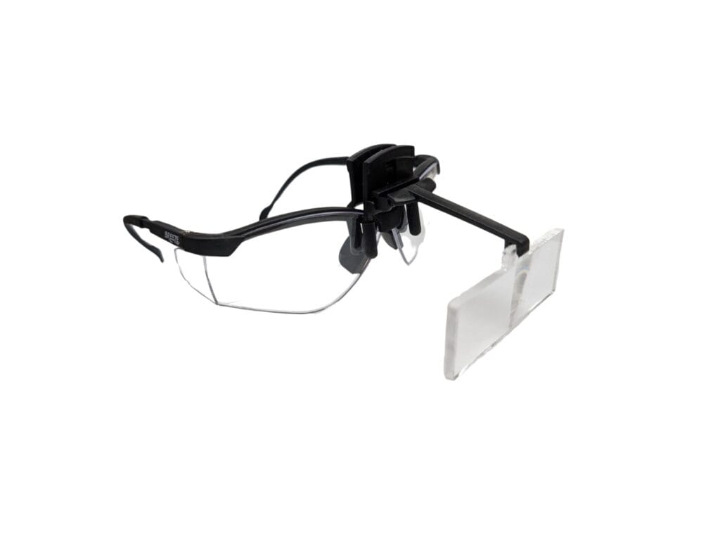 Glasses, holder and lens
